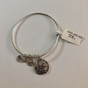 Alex & Ani Holly Charm Silver Bracelet